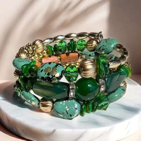 Colorful Ethnic Style Natural Bracelet-green