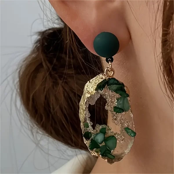Bollywood Styles Dangling Earring-green - Image 2