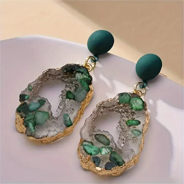 Bollywood Styles Dangling Earring-green